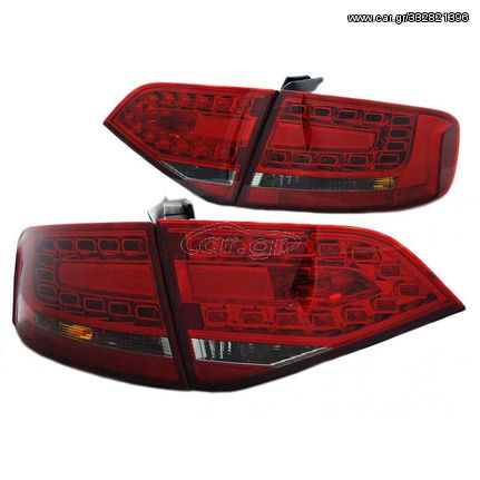 Πισινά Φανάρια Set Για Audi A4 B8 07-11 Sedan Led Κόκκινο/Smoke Depo