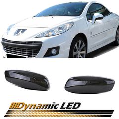 Φλας Καθρέπτη Για Peugeot 207/ 308 / 3008 / 5008 Rcz / Citroen C3 /DS3 / DS4/ C5 Dynamic Mαύρο 2 Τεμάχια