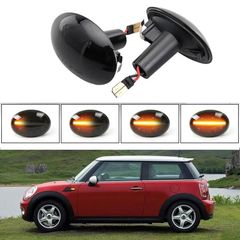 Πλαϊνά Φλας Φτερού Για Mini Cooper R55 / R56 / R57 / R58 / R59 Led Dynamic Φιμέ 2 Τεμάχια