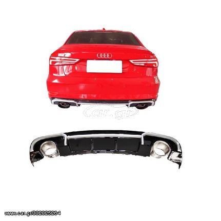 Diffuser Πίσω Προφυλακτήρα Για Audi A4 B9 RS4 Look Με Μπούκες Από Abs Πλαστικό