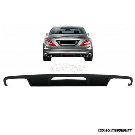 Diffuser Πίσω Προφυλακτήρα Για Mercedes-Benz Cls W218 11-18 CLS63 Amg Look Με 2 Διπλές Εξατμίσεις Δεξιά & Αριστερά Από Abs Πλαστικό 1 Τεμάχιο