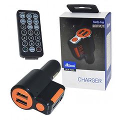 Fm Transmitter Με Bluetooth, Φορτιστής Με 2 Usb ,Οθόνη Lcd Και Τηλεχειριστήριο Als-A905 24 Volt Μαύρο