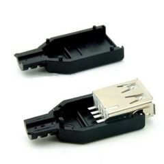 USB 2.0 Type A 4P Female Seat Three Piece Set