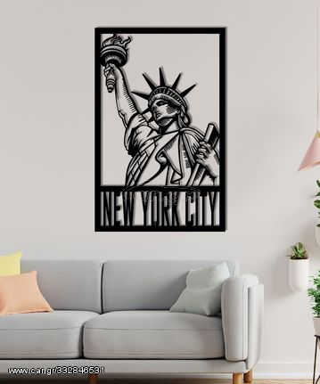 New York | Wally Metal Art - Κανονικό (80 εκ. * 52 εκ. * 1,5 χιλ.), Χωρίς βαφή - σίδερο - Wally - 6111