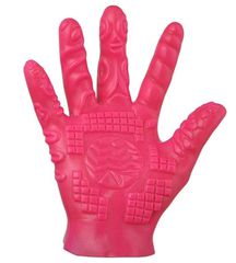 Glove with Stimulating Stripes Pink