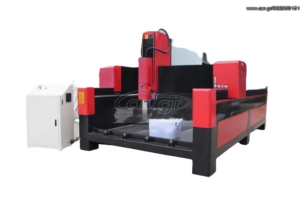 CNC Μάρμαρου Γρανίτη 130χ250 4axis με δυνατότητα 2m φ30  περιστροφικής χάραξης 5,5Kw υδρόψυκτη κεφαλή