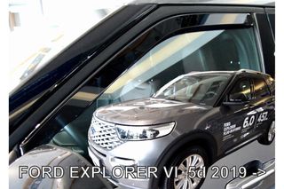 ΑΝΕΜΟΘΡΑΥΣΤΕΣ ΑΥΤΟΚΙΝΗΤΟΥ ΓΙΑ FORD EXPLORER 5D 2019-2023  ΖΕΥΓΑΡΙ ΑΝΕΜΟΘΡΑΥΣΤΕΣ ΑΠΟ ΕΥΚΑΜΠΤΟ ΦΙΜΕ ΠΛΑΣΤΙΚΟ HEKO - 2 ΤΕΜ.