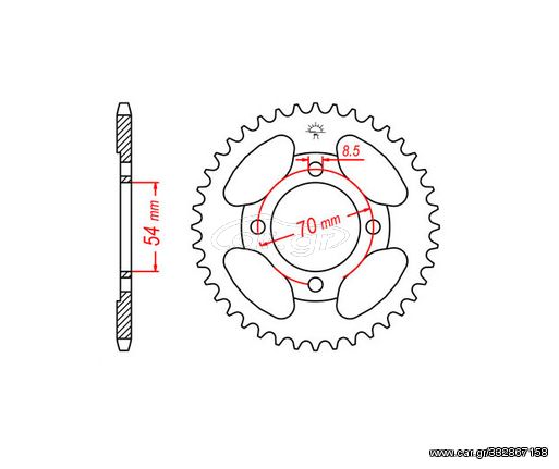 ΓΡΑΝΑΖΙΑ ΤΡΟΧΟΥ RK 2143-36Z(JTR211) C50GLX