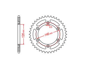 ΓΡΑΝΑΖΙΑ ΤΡΟΧΟΥ RK A4426-Z50 ΑΥΤΟΚ ΑΛΟΥΜ. (JTRA808) RM250'04-08-RMZ450'08-12