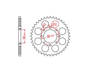 ΓΡΑΝΑΖΙΑ ΤΡΟΧΟΥ RK B4448 (JTR273)-Z44 (TEC2034) XL125VARADERO