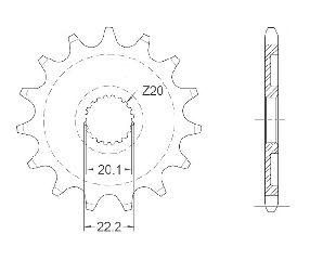 ΓΡΑΝΑΖΙΑ ΚΙΝΗΣΗΣ RK C4016-Z13 (1590) YZ125/250'01-17