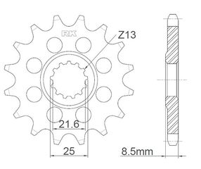 ΓΡΑΝΑΖΙΑ ΚΙΝΗΣΗΣ RK C5255-Z15-2Q RACING ΕΛΑΦΡΟΜ. (JTF1537) GSXR Z1000RACING-KL1000VERSYS'12-16