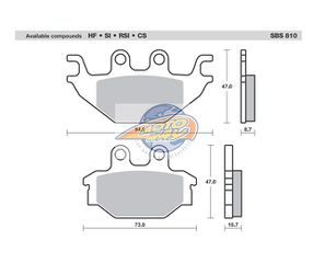 Τακάκια SBS 810HF FA377 MXU,ADLY/MK-320,ATV320U/D FR,SYM/VF185 (RR)