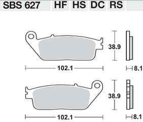 Τακάκια SBS 627HF FA142-FA226 STD FR/RR