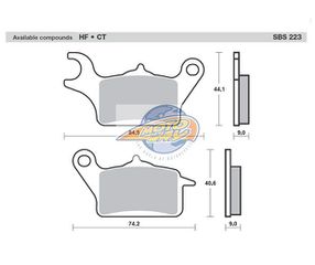 Τακάκια SBS 223CT SFA652 Εμπρός/Δεξ. YAM/TRICITY125'14