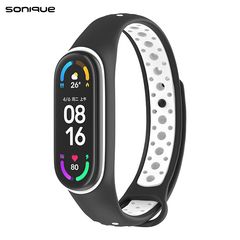 Λουράκι Σιλικόνης Sonique Sport για Xiaomi Mi Band 3/4 - Sonique - Μαύρο / Λευκό - Λουράκια