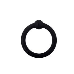 Penis Ring with Ball, Silicone, Black, 2.4 cm