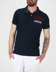 Superdry Ανδρική Βαμβακερή Μπλούζα Polo "VINTAGE SUPER" Σκούρο Μπλε Regular Fit (M1110349A-8VF) (100% Βαμβάκι)