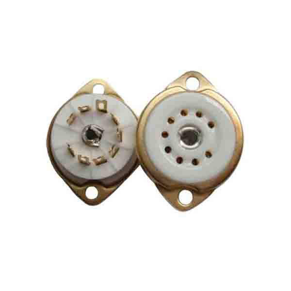 Noval 9 pin socket, gold plated contacts - TAD