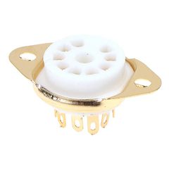 Noval 9 Pin socket for Valve, Ceramic, with mounting bracket for inside chassis mounting - TAD