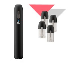 MyBlu Kit BLACK + 4 ΚΑΨΟΥΛΕΣ 1,6% TOBACCO & STRAWBERRY