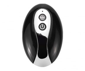 Anal Plug with Tail, 10 Vibration Modes, Remote Control, Silicone, USB, White-thumb-1