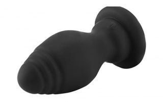 Anal Plug with Tail, 10 Vibration Modes, Remote Control, Silicone, USB, Black-thumb-3