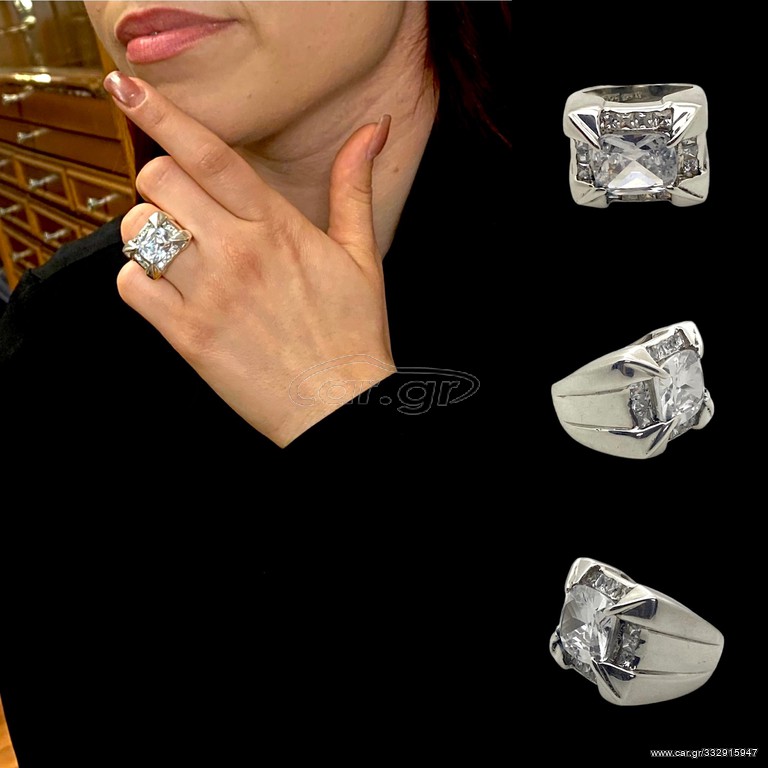Δαχτυλιδι Ασημενιο με SWAROVSKI