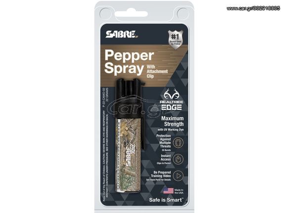 Pepper Spray Sabre P-22-CAMO-02 Green Camo με Κλιπ Προσάρτησης 
