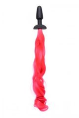 INTENSE PINK SILICONE PONY TAIL PLUG-thumb-6
