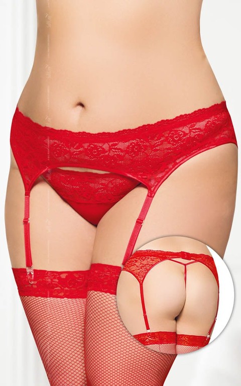 Garterbelt - Plus Size - red