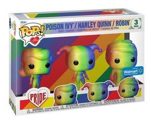 Funko Pops! with Purpose DC Pride: 3-Pack Heroes - Poison Ivy, Harley Quinn, Robin (Special Edition) Vinyl Figure