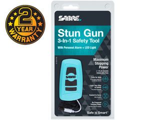 Sabre 3-in-1 Stun Gun με Φακό & Σειρήνα 125db S-1013-TQ Turquoise