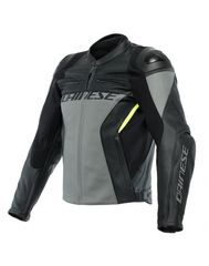 Dainese Racing 4 Leather Jacket Charcoal-Gray/Black