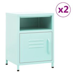 Κομοδίνα 2 τεμ. Χρώμα Μέντας 35 x 35 x 51 εκ. Ατσάλινα 3095219