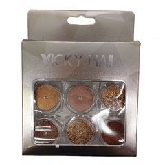 VICKY NAIL GLITTER ΣΚΟΝΗ ΓΙΑ ΝΥΧΙΑ BRONZE ΣΕΤ 6 ΤΕΜΑΧΙΩΝ