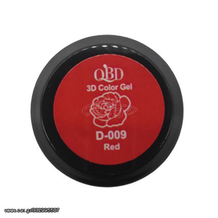 QBD 3D COLOR GEL COLOR DRAWING GEL SOAK OFF 5ML RED D-009