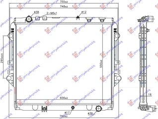 ΨΥΓΕΙΟ ΝΕΡΟΥ 2.4 D ΠΕΤΡΕΛΑΙΟ ΜΗΧΑΝΙΚΟ (550x650x27) (KOYO) για TOYOTA HI-LUX 2WD/4WD 15-20