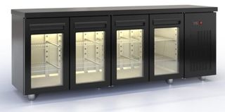 ΠΡΟΣΦΟΡΑ!!! PSM22560GL/BLC Ψυγείο πάγκος συντήρησης 225x60x87cm μαύρο με 4 κρυστάλλινες πόρτες GN