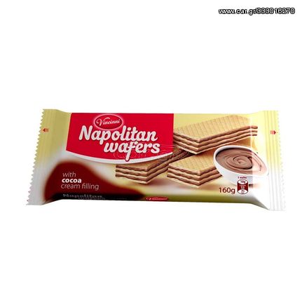 ΓΚΟΦΡΕΤΕΣ VINCINNI ΚΑΚΑΟ 160gr