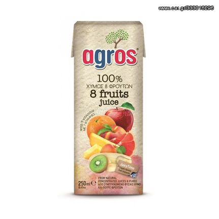 ΧΥΜΟΣ AGROS 8 ΦΡΟΥΤΑ 250ml