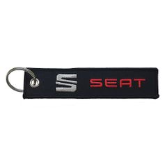 Υφασμάτινο κεντητό μπρελόκ με λογότυπο Seat μαύρο