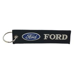 Υφασμάτινο κεντητό μπρελόκ με λογότυπο Ford μαύρο