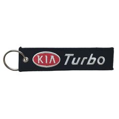 Υφασμάτινο κεντητό μπρελόκ με λογότυπο Kia Turbo μαύρο