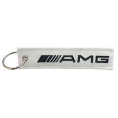 Υφασμάτινο κεντητό μπρελόκ με λογότυπο AMG λευκό
