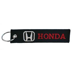 Υφασμάτινο κεντητό μπρελόκ με λογότυπο Honda μαύρο