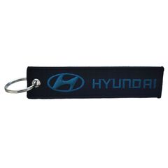 Υφασμάτινο κεντητό μπρελόκ με λογότυπο Hyundai μαύρο