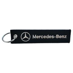 Υφασμάτινο κεντητό μπρελόκ με λογότυπο Mercedes-Benz μαύρο