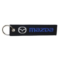 Υφασμάτινο κεντητό μπρελόκ με λογότυπο Mazda μαύρο