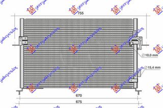 Ψυγειο A/C 4.0 Βενζινη - 2.5 Πετρελαιο (670x411x16) Land Rover Discovery 93-02 - 690606400